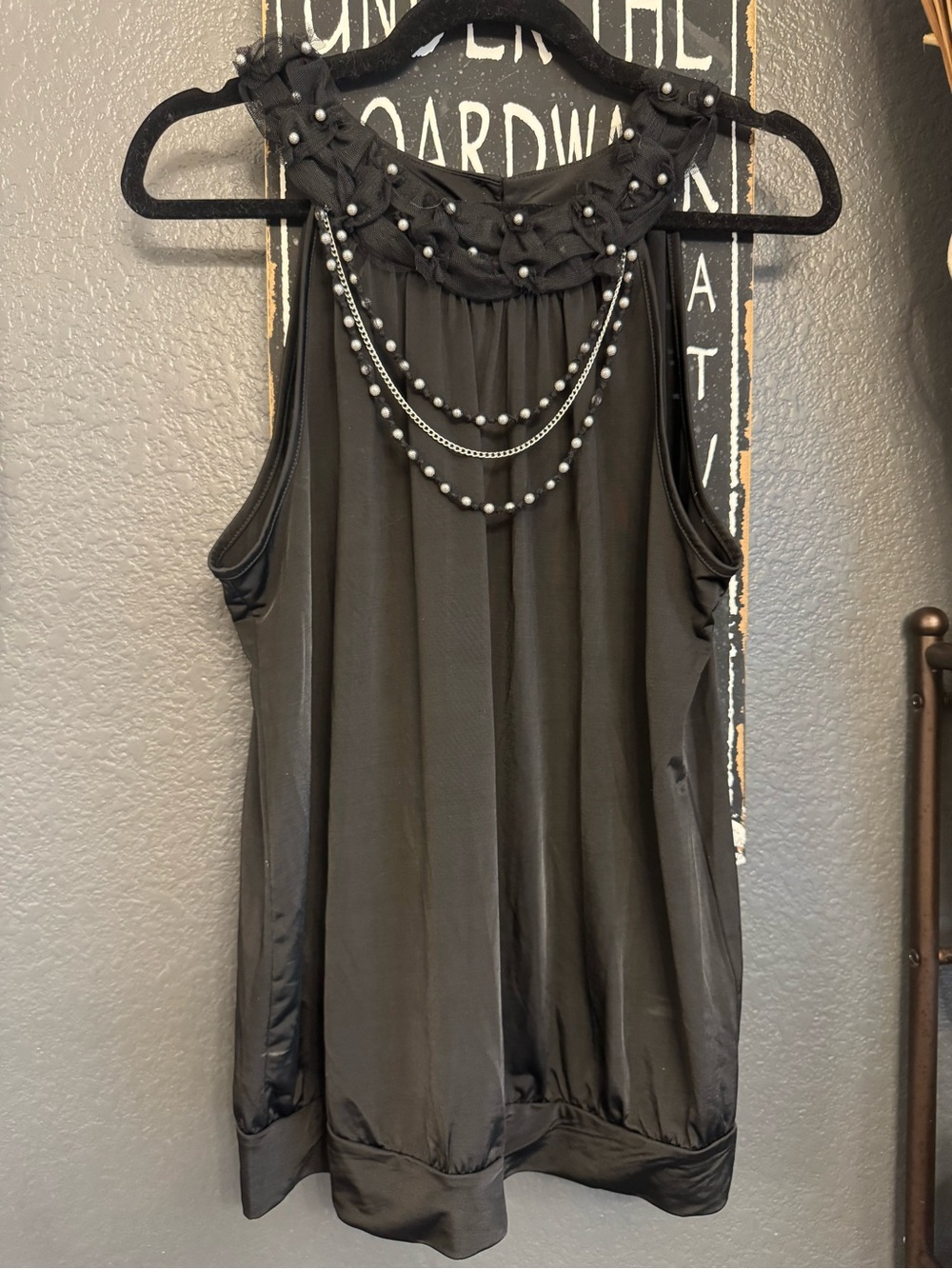 Rampage Black Pearl-Trim Sleeveless Tank XL